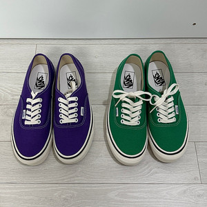 [10.5]반스 애너하임 어센틱 us7 250 퍼플, 그린 일괄 판매합니다. vans 44dx anaheim authentic