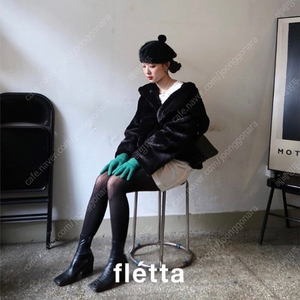 플레타 퍼자켓 블랙 fletta faux fur jacket