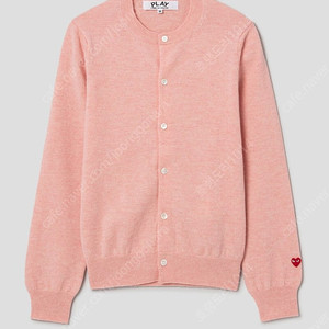 새제품 꼼데가르송 Pastel Small Red Heart Wappen Cardigan - Light Pink