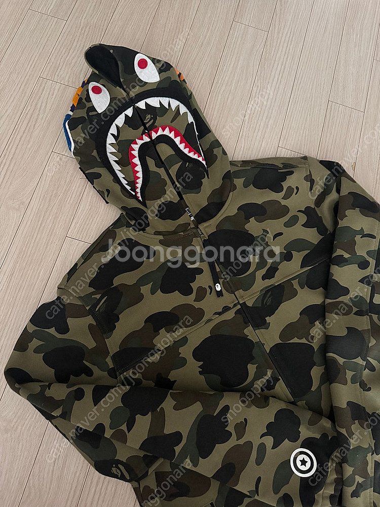 🟡베이프 bape 녹계 후드집업 자켓 M--0