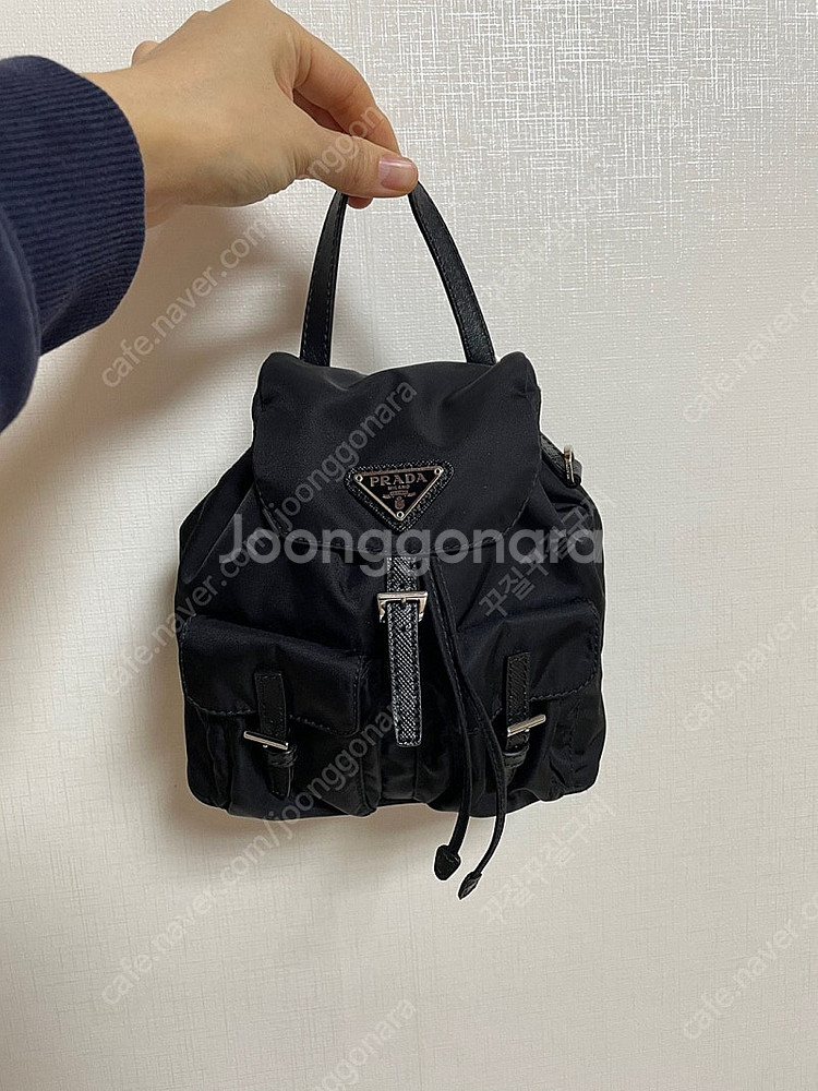 프라다 리나일론 미니 백팩 블랙--0