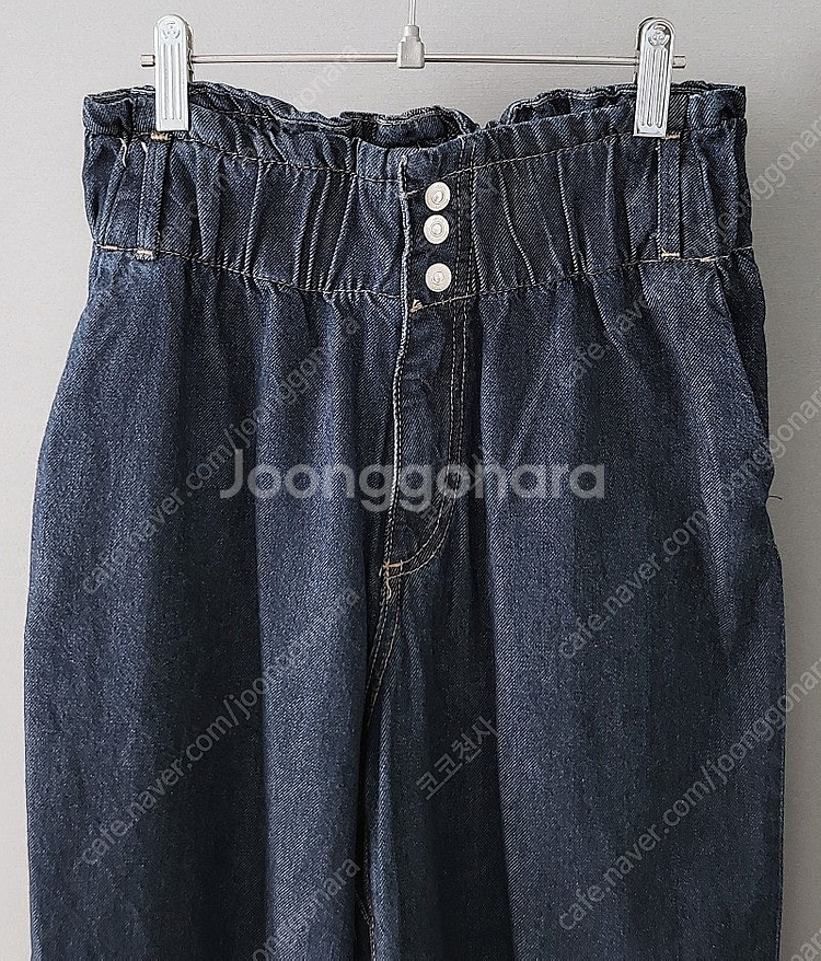 ZARA 자라 하이웨이스트 밴딩 청바지 일자 통바지 스...--4