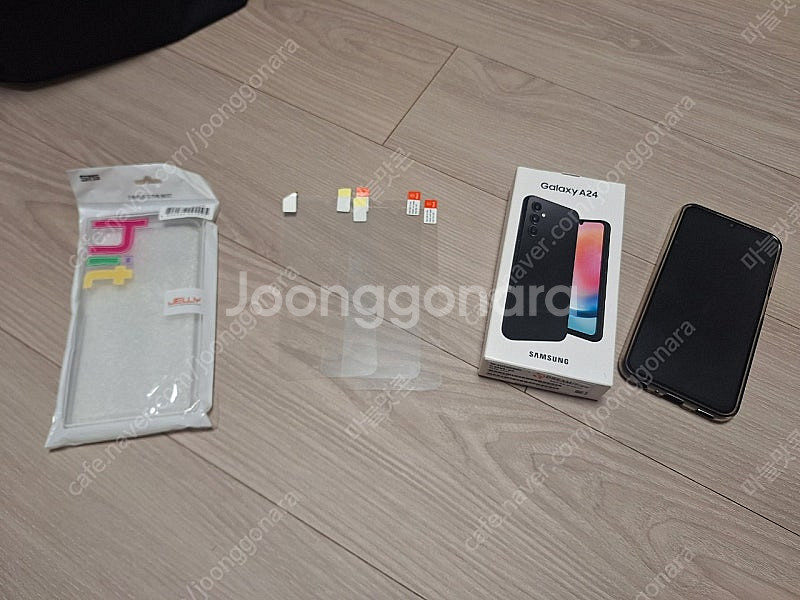 갤럭시A24 A245 블랙 풀박스 팝니다(케이스, 필름...--0