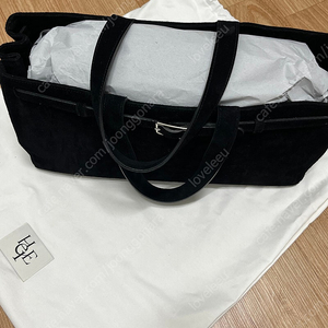 더히어 Suede Belt Tote Bag_black