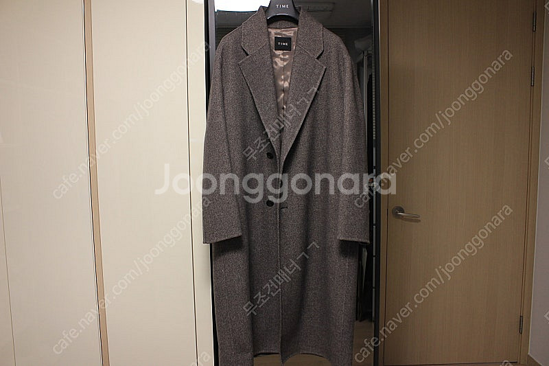 타임옴므 22fw 브라운 트윌 코트 100사이즈 판매합...--0