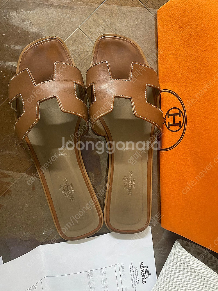 에르메스 오란39싸이즈 정품+인보이스,박스,더스트,쇼핑--2