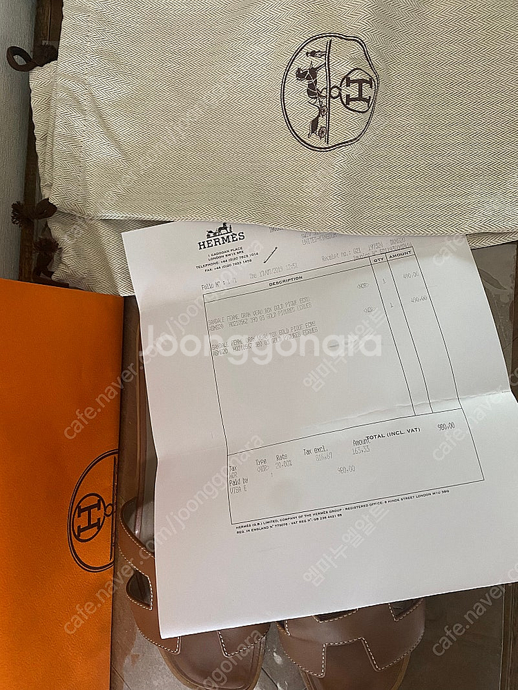 에르메스 오란39싸이즈 정품+인보이스,박스,더스트,쇼핑--3