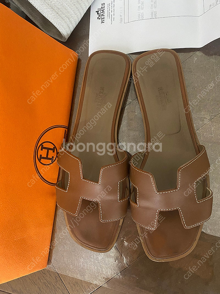 에르메스 오란39싸이즈 정품+인보이스,박스,더스트,쇼핑--4