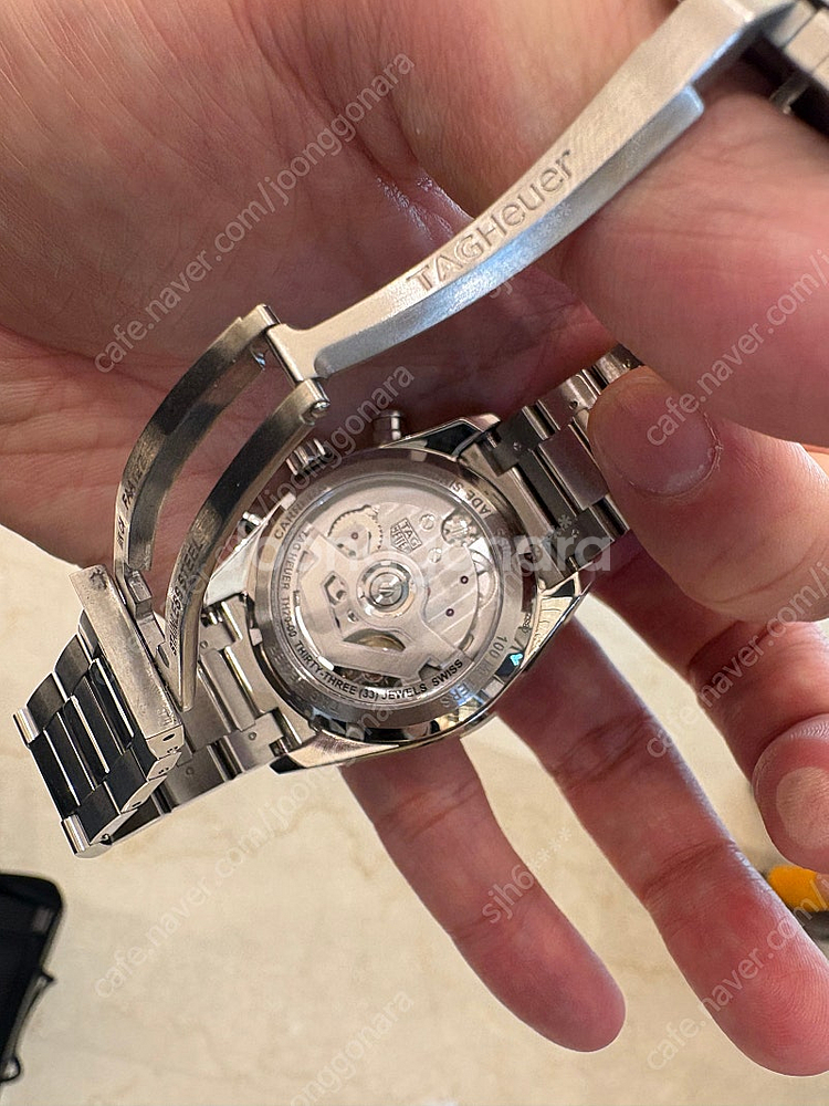 태그호이어 까레라 크로노그래프 글라스 박스 39mm 청--6