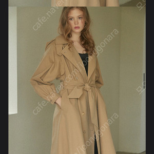 아크로 akro 후드 트렌치코트 베이지(shirring sleeve hooded trench coat)