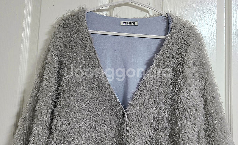 wish list 퍼 가디건+Mollygo 울 원단 반팔 롱 원피스 투피스 코디세트--9