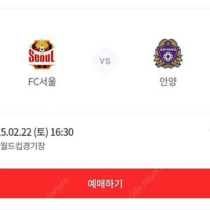 FC서울 vs 안양 개막전.동측 2연석(성인1 +청소년1) 정가판매