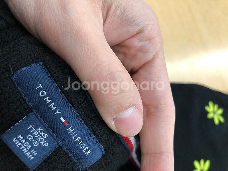 XXS2-3y90-100사이즈 타미힐피거 플라워자수 니...--3