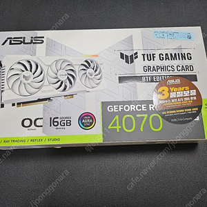 ASUS TUF Gaming 지포스 RTX 4070 Ti SUPER BTF O16G OC D6X 16GB White