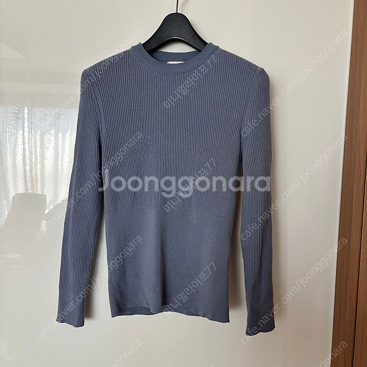 클럽모나코 20년 소라색 울100% 니트 스웨터 올드머니룩 드뮤어룩 출근룩결혼식--0