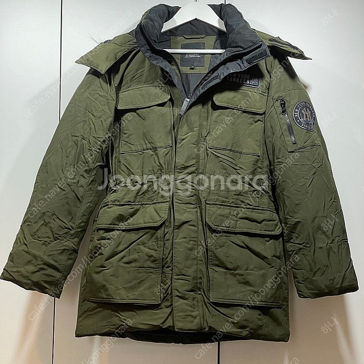 MLB 야상 패딩 덕다운 카키 95 남성용--0