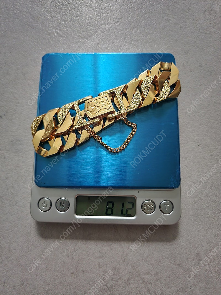24k 팔각 체인 금팔찌 도금 패션 팔찌 30돈크기 이미지