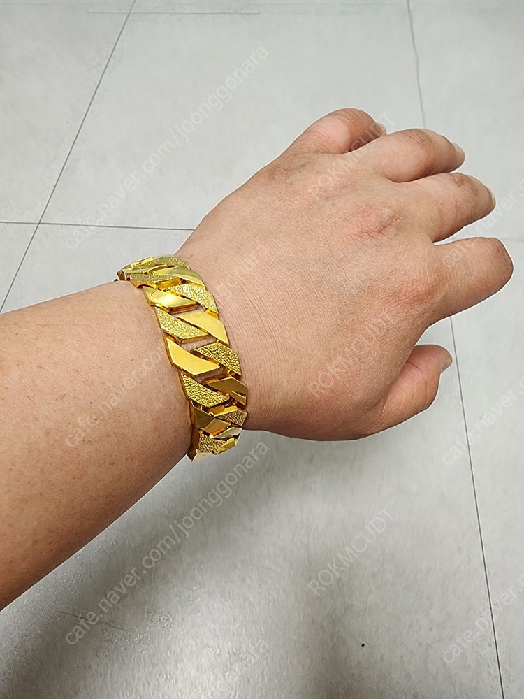 24k 팔각 체인 금팔찌 도금 패션 팔찌 30돈크기 이미지