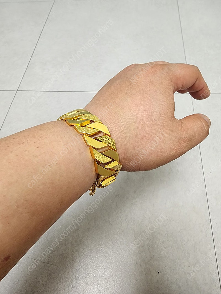 24k 팔각 체인 금팔찌 도금 패션 팔찌 30돈크기 이미지