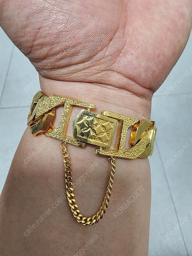 24k 팔각 체인 금팔찌 도금 패션 팔찌 30돈크기 이미지