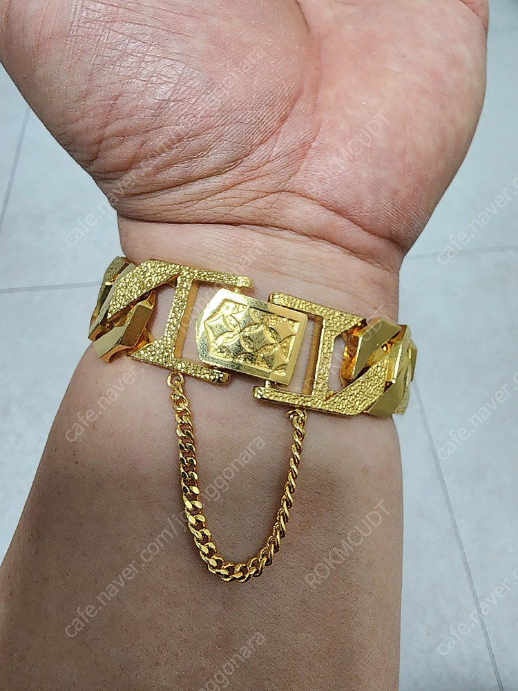 24k 팔각 체인 금팔찌 도금 패션 팔찌 30돈크기 이미지