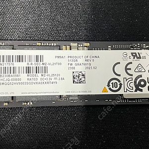 삼성 MVMe SSD PM9A1 512G 팝니다.