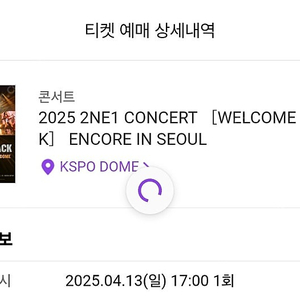 정가양도 투애니원 막콘 4/13 일 2층 S석 2ne1 콘서트