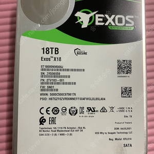 Seagate Exos 18tb 팝니다.