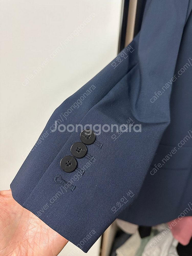 띠어리 더블 재킷 네이비--3