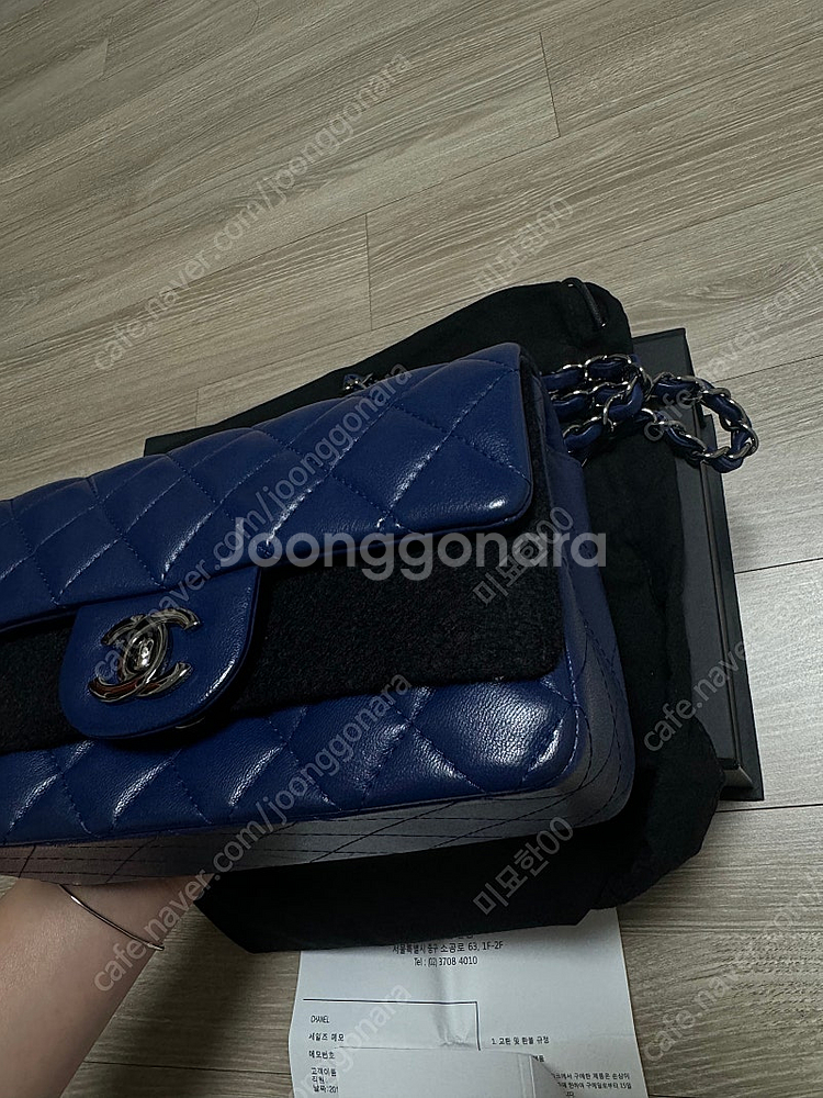 정품샤넬 뉴미니 전시급 네이비 은장--1
