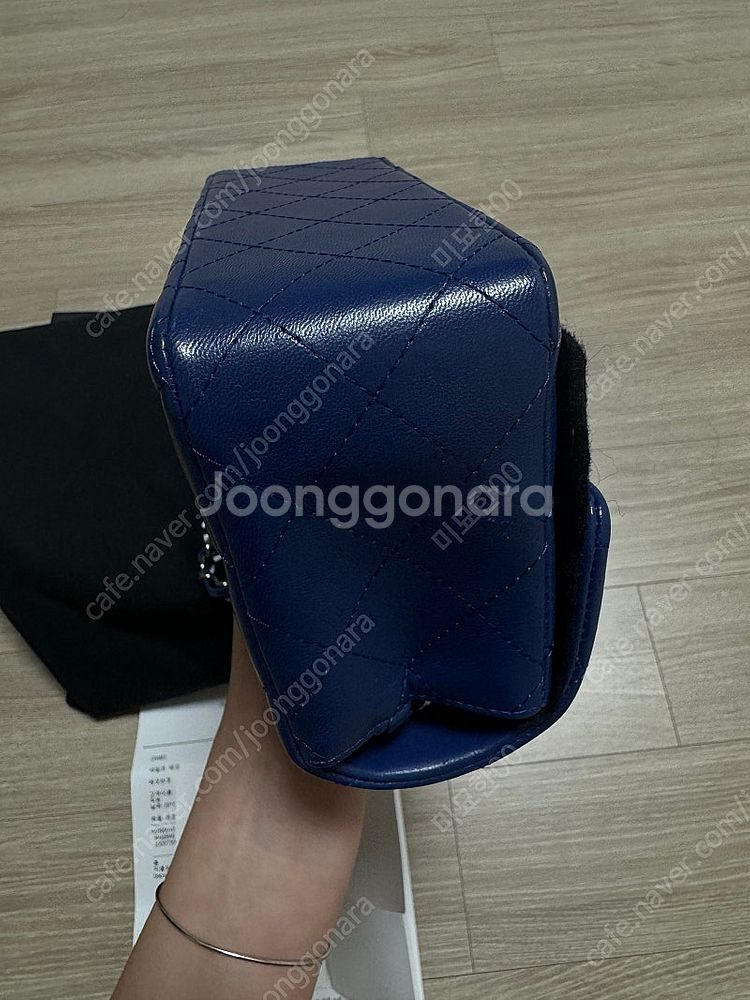 정품샤넬 뉴미니 전시급 네이비 은장--5