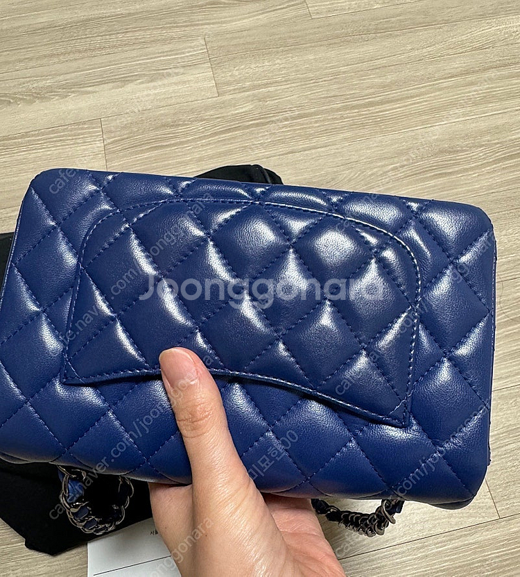 정품샤넬 뉴미니 전시급 네이비 은장--7