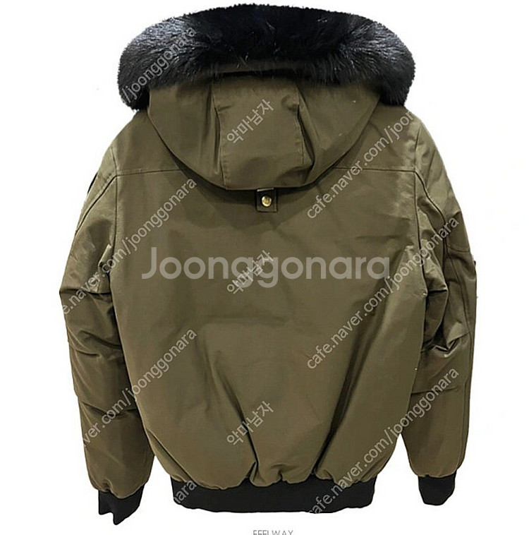 무스너클 남성 리틀 라피드 카키 블랙퍼 봄버 자켓--2