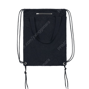 이예 드로우스트링 백 블랙 (Yiyae Crinkled Drawstring Bag Black)