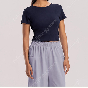 부디무드라 Keyhole rib short sleeve_Maritime Blue