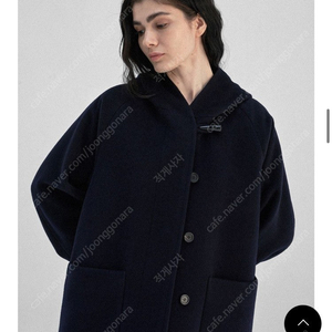 클린 후드 코트 Claude Hooded half coat (Navy)