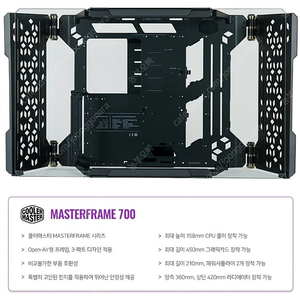 (미개봉 19만원) 쿨러마스터 MasterFrame 700 PC 케이스 팝니다.