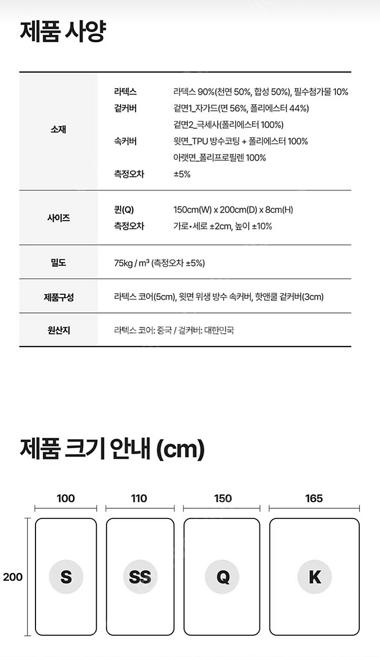 럭스나인 라텍스 토퍼(8.0cm) 퀸 사이즈--6