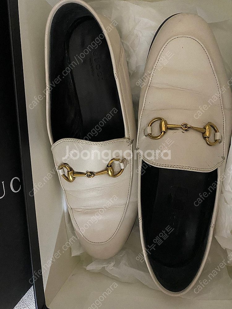 구찌 여성 홀스빗 로퍼 정품 화이트38반(250~255--2