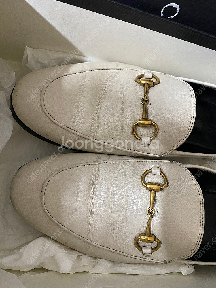 구찌 여성 홀스빗 로퍼 정품 화이트38반(250~255--4