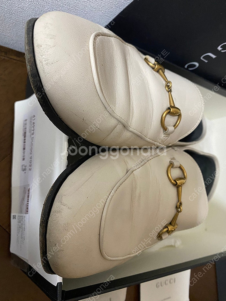 구찌 여성 홀스빗 로퍼 정품 화이트38반(250~255--8