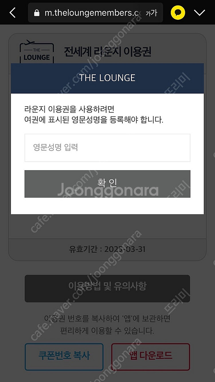 더라운지맴버스 전세계 라운지 이용권 2장--0