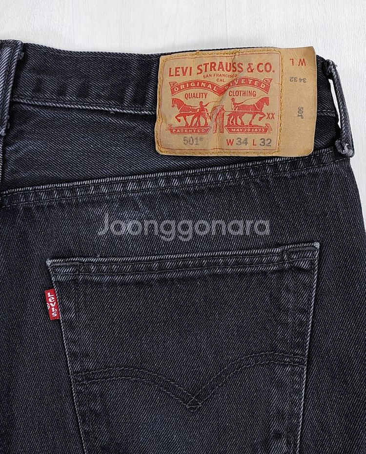 리바이스 501 블랙 진 흑청 34인치 W34 L32--1