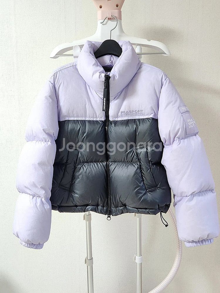 휠라 FILA 크롭 다운패딩 연보라 90s 정가27만원 상태좋음 진짜 두툼해요--0