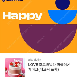 파리바게트 LOVE 초코바닐라 마블쉬폰 케이크