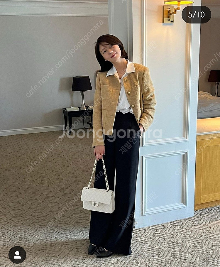 유메르 베른 부클 트위드 재킷 베이지 상태좋음--4