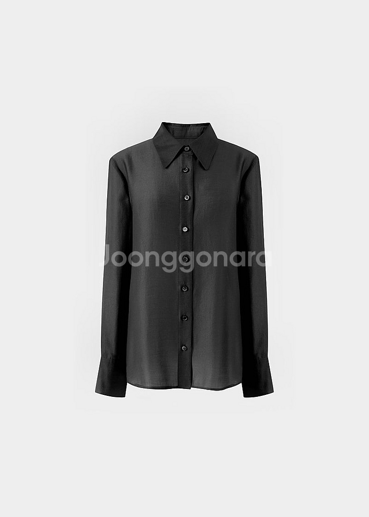 시에(SIE) 글리밍 시어 블라우스 블랙 새상품--0