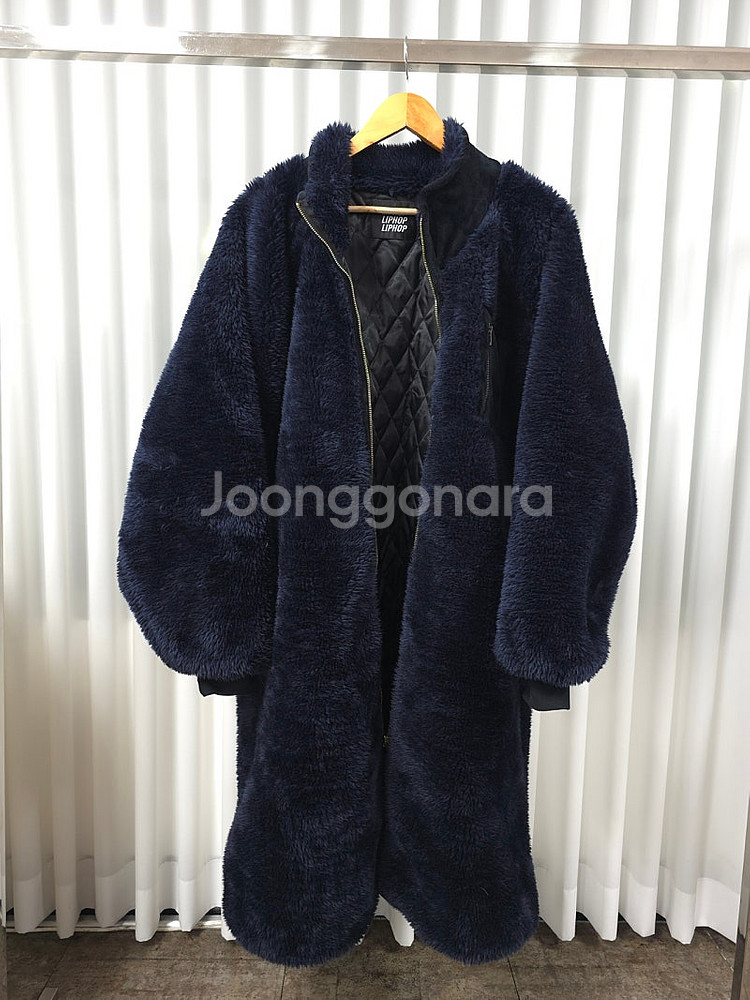 립합 네이비 베어롱퍼코트/한섬 타임 마인 시스템 띠어리...--4