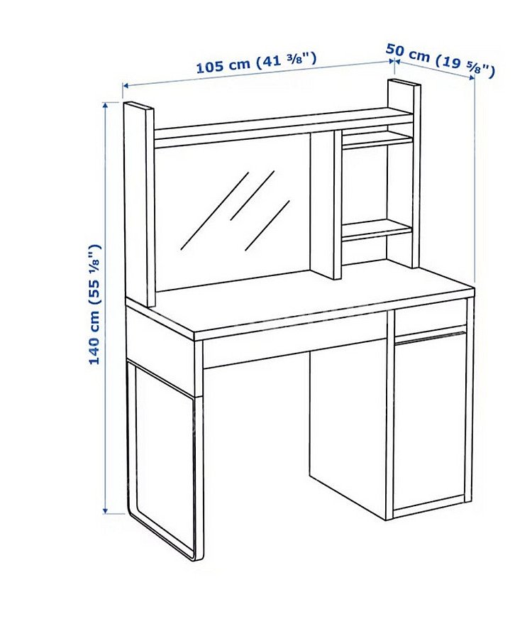 IKEA 미케 책상 105x50cm 책장포함 5만원--0