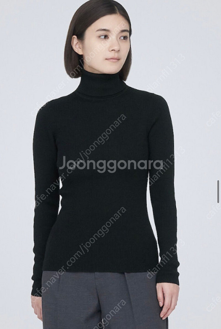 MUJI] 여성 워셔블 울 리브 터틀넥 스웨터-4장 개...--0